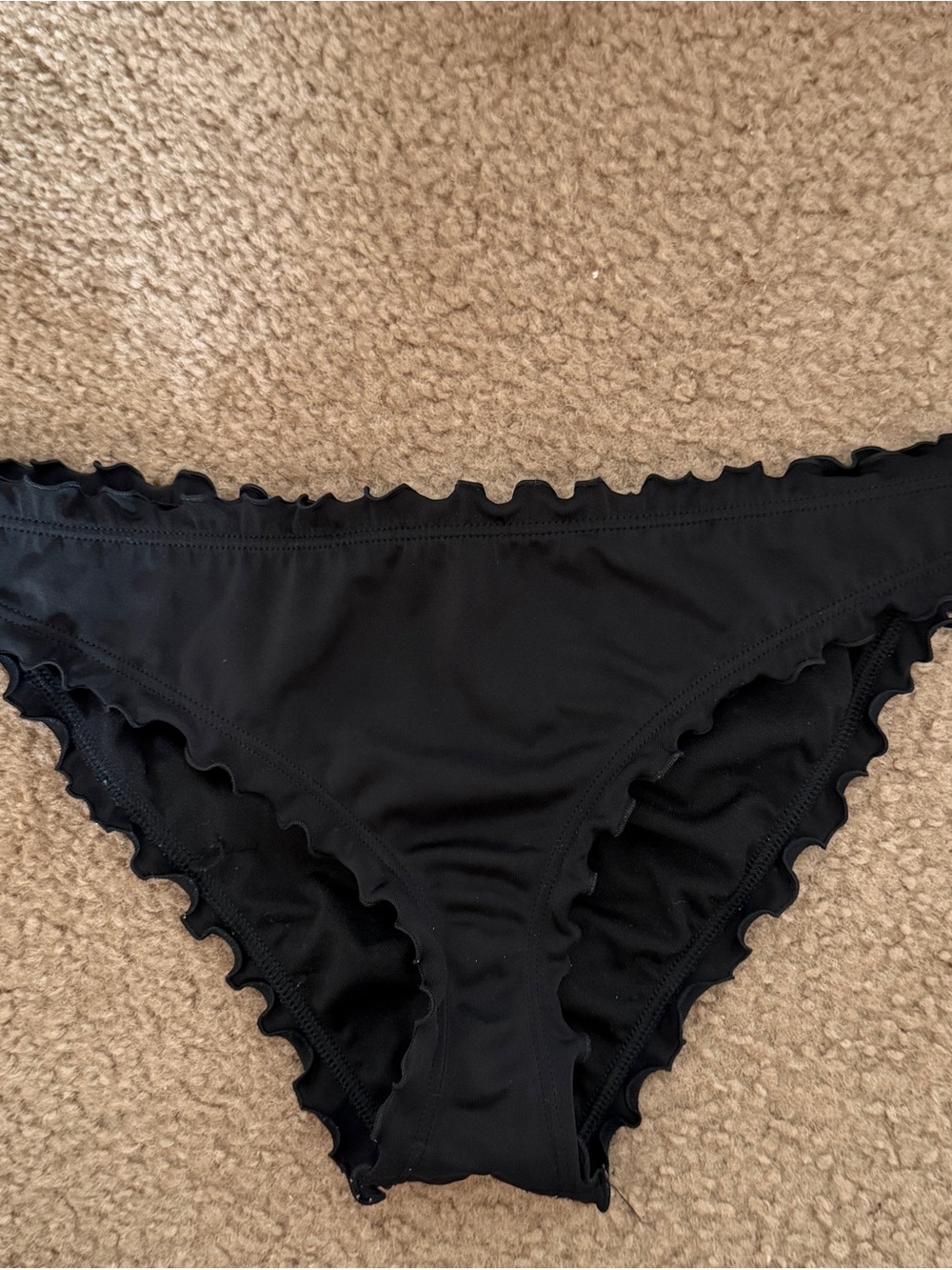 Shade & Shore Black Ruffle Bikini Bottoms